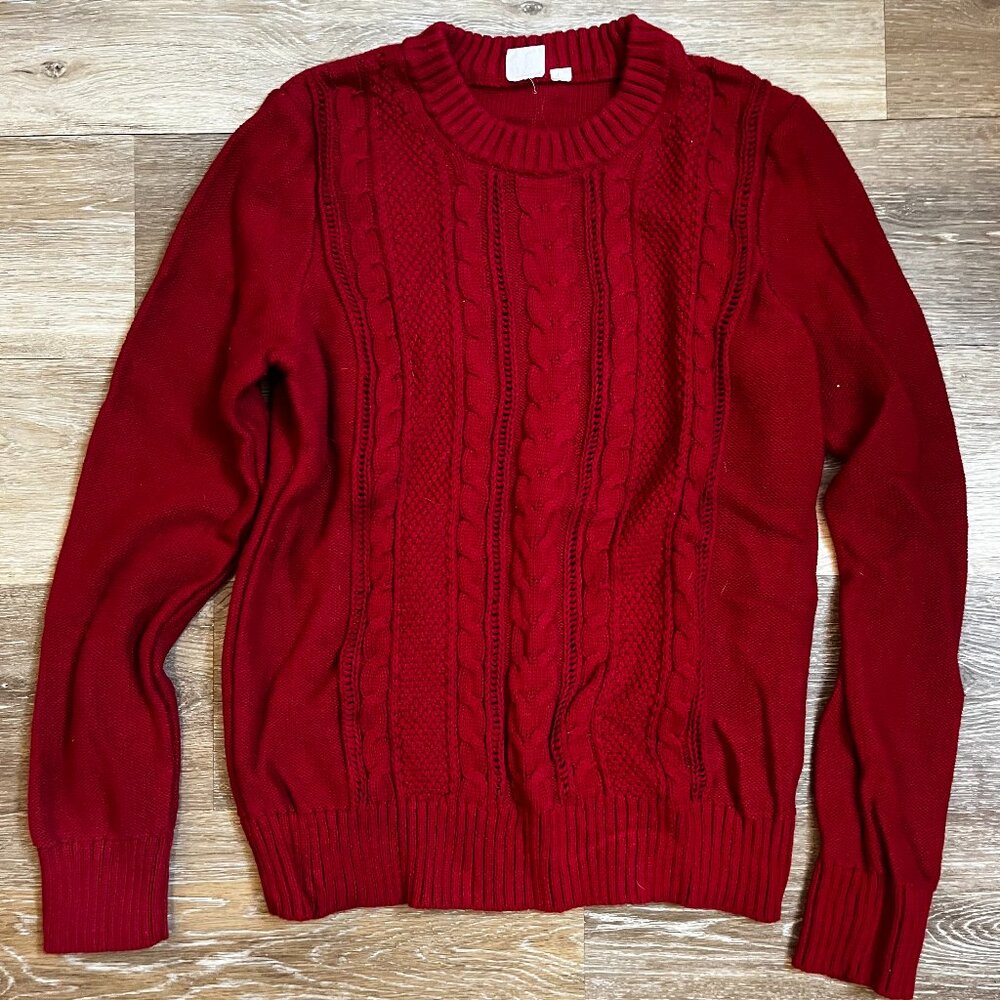 Gap Red Cable Knit Sweater